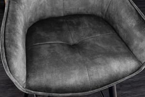 Barová stolička Euphoria 100cm sivá zamatová podrúčka
