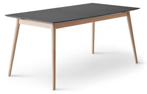 Rozkladací jedálenský stôl s čiernou doskou a prídavnou doskou 100x210 cm Meza – Hammel Furniture