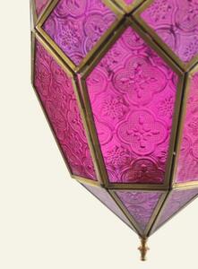 Orientálna závesná lampa SELLIMA - ružovo fialová