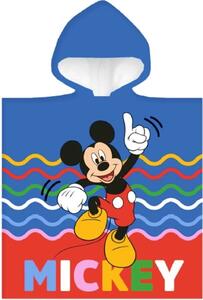 Chlapčenské plážové pončo - osuška s kapucňou Mickey Mouse - Disney - 100% bavlna - 50 x 110 cm