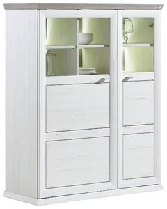 VYSOKÁ KOMODA, sivá, biela, 110,2/134,3/43 cm Hom`in - Komody