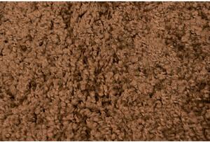 Kusový koberec Shaggy Parba hnedý kruh 180x180cm