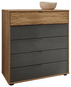 KOMODA, dub, dub bianco, lávovosivá, 80/86/49 cm Dieter Knoll - Komody