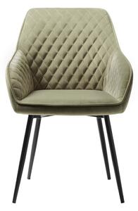 Khaki zamatová jedálenská stolička Milton – Unique Furniture