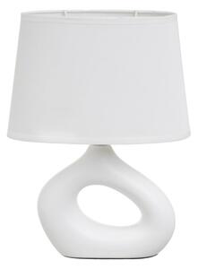 Biela keramická stolová lampa s textilným tienidlom (výška 30 cm) – Casa Selección
