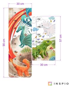 INSPIO-textilná prelepiteľná nálepka - Dino meter s dinosaurami pre chlapcov, nálepka s dinosaurami do detskej izby