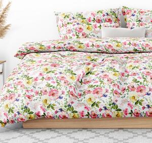 Goldea bavlnené posteľné obliečky - rozkvitnutá záhrada 140 x 200 a 70 x 90 cm