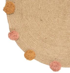 Detský jutový koberec POMPONS 78 cm