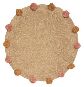 Detský jutový koberec POMPONS 78 cm
