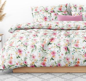 Goldea bavlnené posteľné obliečky - havajské kvetiny 140 x 200 a 70 x 90 cm
