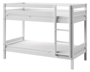 Poschodová posteľ Olina pre dve deti, 2x 90x190 cm, biela