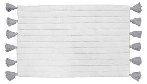 Elegantný jemný koberec v bielej farbe so šedými strapcami 50x80cm Biela