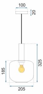 Toolight, sklenené závesné stropné svietidlo 1xE27 APP462-1CP, zelená, OSW-00592