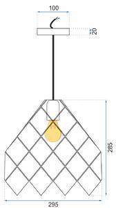 Toolight, závesná kovová stropná lampa 1xE27 APP338-1CP, čierna, OSW-05019
