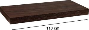 Nástěnná police STILISTA VOLATO - tmavé dřevo 110 cm
