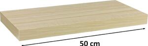 Nástěnná police STILISTA VOLATO - světlé dřevo 50 cm