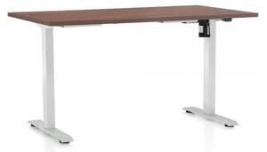 Výškovo nastaviteľný stôl OfficeTech A, 120 x 80 cm, biela podnož