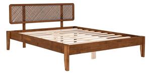 Dvojlôžková posteľ zo smrekového dreva s roštom v tmavohnedo-prírodnej farbe 180x200 cm Izabelya – Kalune Design