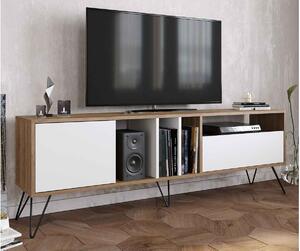 Dizajnový TV stolík Baqia 180 cm orech biely