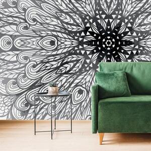 Tapeta jedinečný etnický ornament v čiernobielom - 300x200