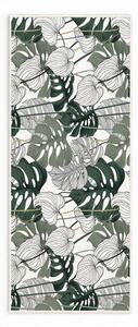 Bielo-zelený prateľný koberec 80x150 cm Monstera – Oyo Concept