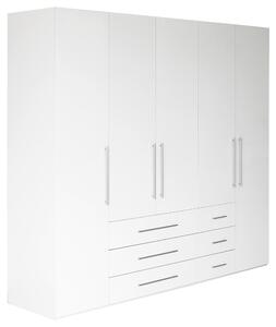 SKRIŇA S OTOČNÝMI DVERAMI, biela, biela s vysokým leskom, 244/218,6/59,4 cm Xora - Skrine