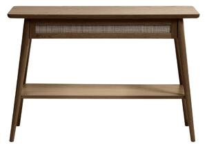 Hnedý konzolový stolík s doskou v dubovom dekore 40x110 cm Barrali – Unique Furniture