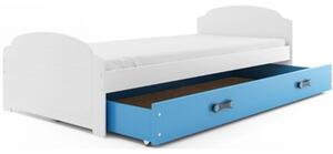 Detská posteľ LILI biela 200x90 cm Modrá