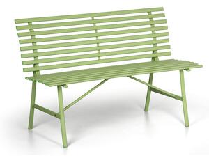 Kovová záhradná lavička SPRING, zelená
