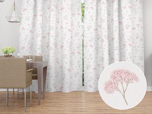Biante Bavlnený záves Sandra SA-741 Ružové jarné kvety na bielom 150x150 cm