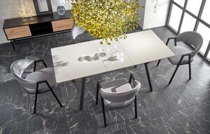 Halmar BALROG 2 stôl s rozkladom doska - svetlo šedá, nohy - čierne