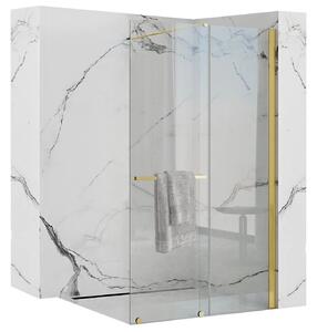 Rea Cortis, posuvná sprchová zástena 100x200cm, 6mm číre sklo, zlatý profil, REA-K8484