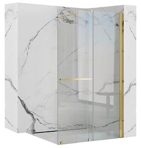 Rea Cortis, posuvná sprchová zástena 100x200cm, 6mm číre sklo, zlatý profil, REA-K8484