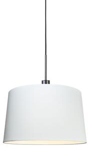 Moderná závesná lampa čierna s tienidlom 45 cm biela - Combi 1