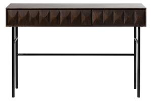 Tmavohnedý konzolový stolík s doskou v dubovom dekore 39x117 cm Latina – Unique Furniture