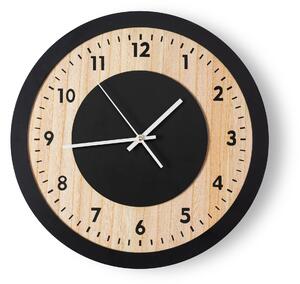 Tutumi, nástenné drevené hodiny 40 cm MTZL20204, čierna-hnedá, ZEG-06940