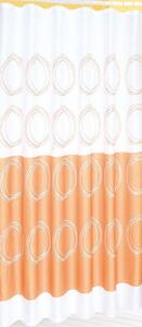 Aqualine Sprchový záves 180x180cm, 100% polyester, biela/oranžová