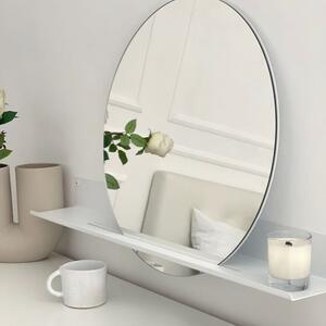 Kúpeľňové zrkadlo s kovovou policou London biele M
