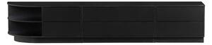 Čierny modulárny TV stolík z borovicového dreva 228x40 cm Finca – WOOOD
