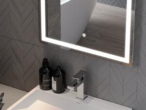 Mexen Onyx, LED kúpeľňové zrkadlo s podsvietením a kozmetickým zrkadielkom 60x80 cm, 6000K, ochrana proti zahmlievaniu, 9813-060-080-611-00