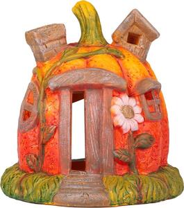 Dekorácia MagicHome Nature, Tekvica domček, terakota, 16,2x15x15,5 cm