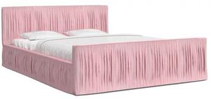 Luxusná posteľ VISCONSIN 120x200 s kovovým zdvižným roštom RUŽOVÁ