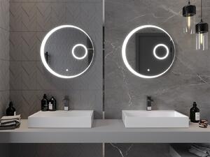 Mexen Ella, LED kúpeľňové zrkadlo s podsvietením a kozmetickým zrkadielkom 60x60 cm, 6000K, ochrana proti zahmlievaniu, 9811-060-060-611-00