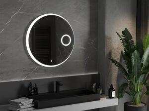 Mexen Ella, LED kúpeľňové zrkadlo s podsvietením a kozmetickým zrkadielkom 80x80 cm, 6000K, ochrana proti zahmlievaniu, 9811-080-080-611-00