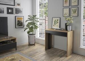 KONZOLOVÝ STOLÍK, čierna, farby duba, kompozitné drevo, 165/45/91/77 cm MID.YOU - Online Only obývacie izby, Online Only