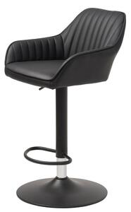 Čierna barová stolička s nastaviteľnou výškou z imitácie kože Brooks – Unique Furniture