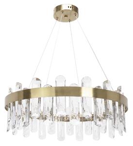 Toolight Toolight, LED krištáľová závesná lampa, SWE074-1CP, Ø50 cm, LED integrovaný 3000K/6000K, brúsené zlato, OSW-30203