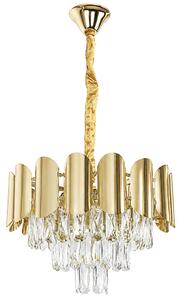 Toolight Rea, Krištáľová závesná lampa SWE099-CP 40cm GOLD, OSW-30222