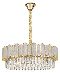 Toolight Rea, Krištáľová závesná lampa SWE107-CP 50cm GOLD, OSW-30229