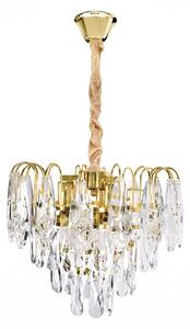 Toolight Toolight, krištáľová závesná lampa, SWE078-CP, Ø30 cm, zlatá, OSW-30207
